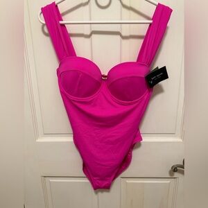 kate spade Bright Pink Underwire One-Piece Swimsuit